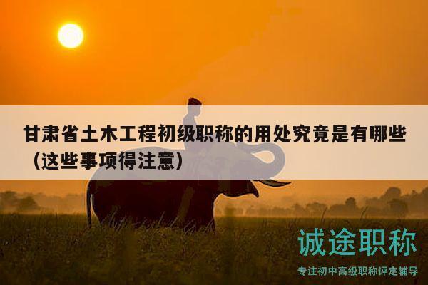 甘肅省土木工程初級(jí)職稱(chēng)的用處究竟是有哪些（這些事項(xiàng)得注意）