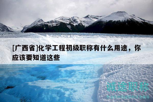 [廣西省]化學工程初級職稱有什么用途，你應該要知道這些