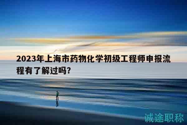 2023年上海市藥物化學(xué)初級工程師申報(bào)流程有了解過嗎？