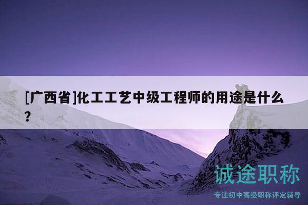 [廣西省]化工工藝中級(jí)工程師的用途是什么？