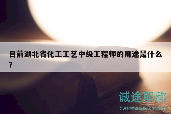 目前湖北省化工工藝中級工程師的用途是什么？