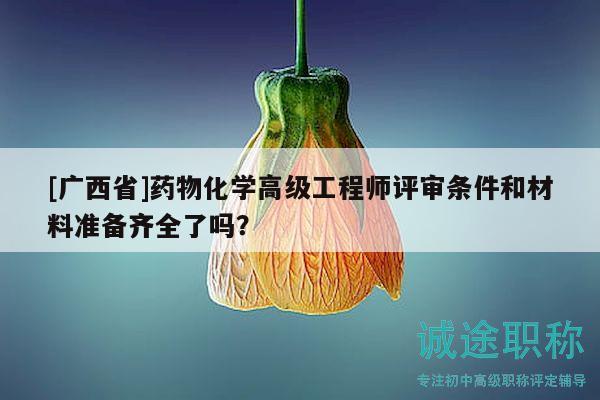 [廣西省]藥物化學高級工程師評審條件和材料準備齊全了嗎？