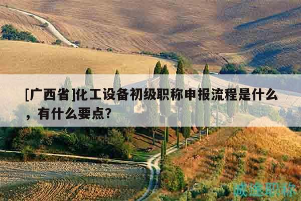 [廣西省]化工設(shè)備初級(jí)職稱申報(bào)流程是什么，有什么要點(diǎn)？