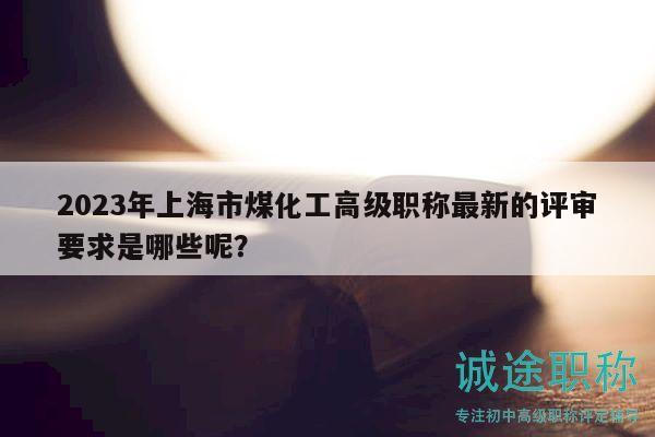 2023年上海市煤化工高級職稱最新的評審要求是哪些呢？