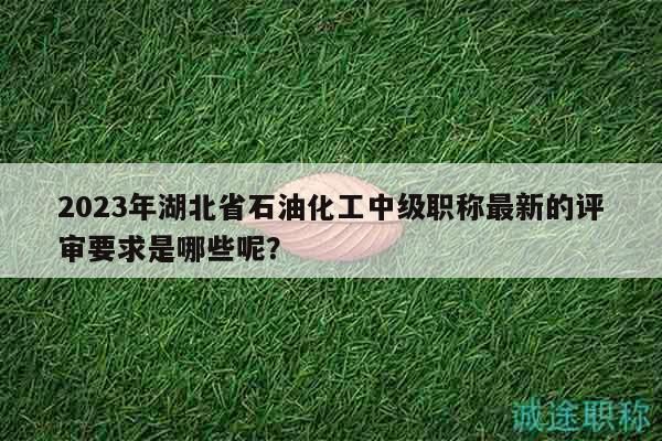 2023年湖北省石油化工中級職稱最新的評審要求是哪些呢？