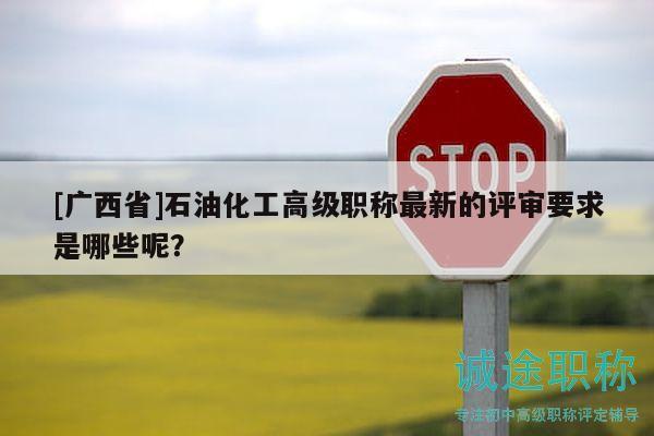 [廣西省]石油化工高級職稱最新的評審要求是哪些呢？