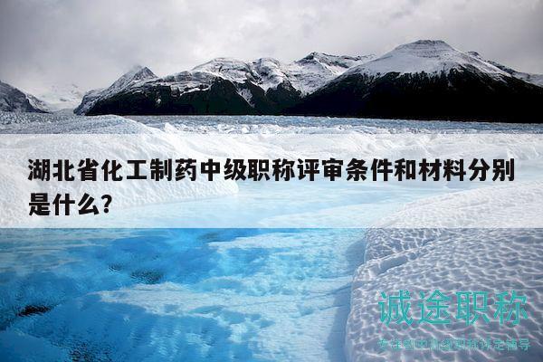 湖北省化工制藥中級職稱評審條件和材料分別是什么？
