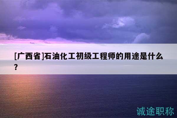 [廣西省]石油化工初級工程師的用途是什么？