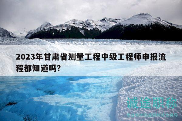 2023年甘肅省測量工程中級工程師申報(bào)流程都知道嗎？