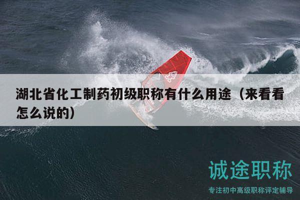 湖北省化工制藥初級職稱有什么用途（來看看怎么說的）