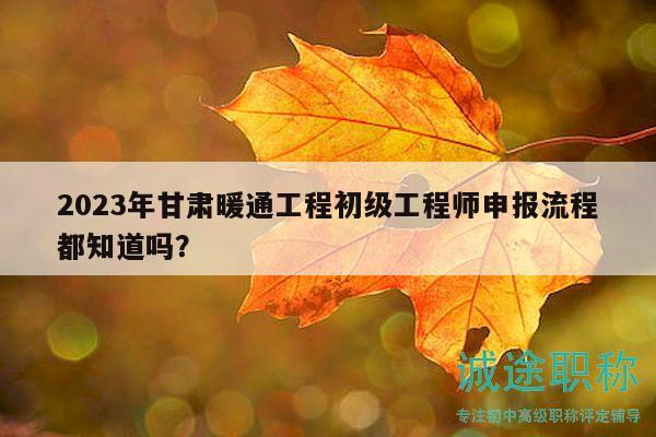 2023年甘肅暖通工程初級工程師申報流程都知道嗎？