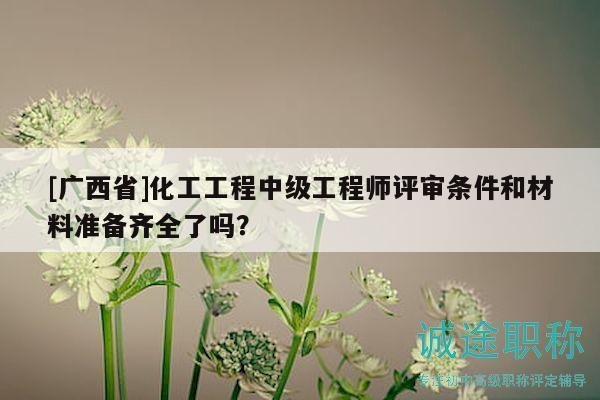 [廣西省]化工工程中級工程師評審條件和材料準(zhǔn)備齊全了嗎？