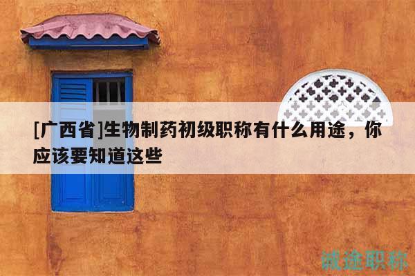 [廣西省]生物制藥初級(jí)職稱(chēng)有什么用途，你應(yīng)該要知道這些
