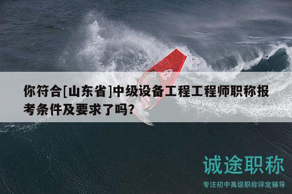 你符合[山東省]中級(jí)設(shè)備工程工程師職稱報(bào)考條件及要求了嗎？