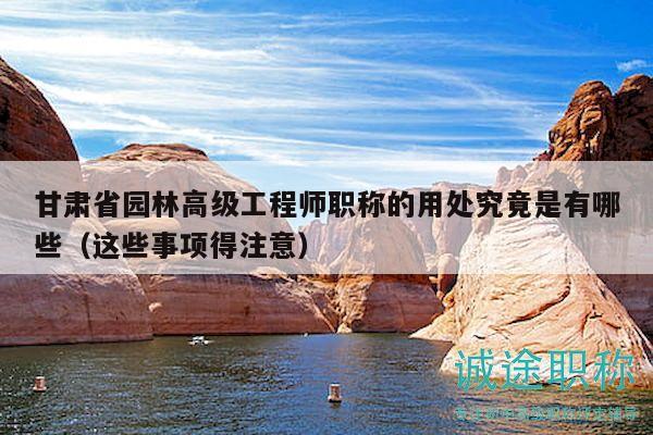 甘肅省園林高級(jí)工程師職稱的用處究竟是有哪些（這些事項(xiàng)得注意）