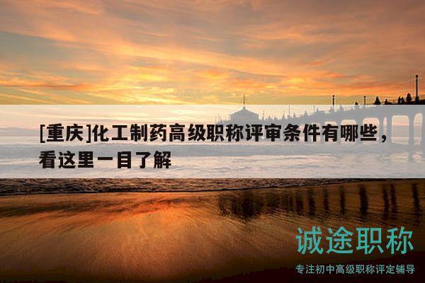 [重慶]化工制藥高級職稱評審條件有哪些，看這里一目了解