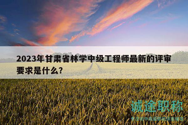 2023年甘肅省林學(xué)中級(jí)工程師最新的評(píng)審要求是什么？