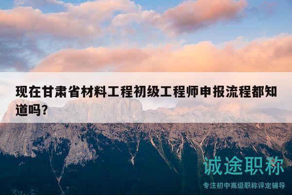 現(xiàn)在甘肅省材料工程初級工程師申報流程都知道嗎？