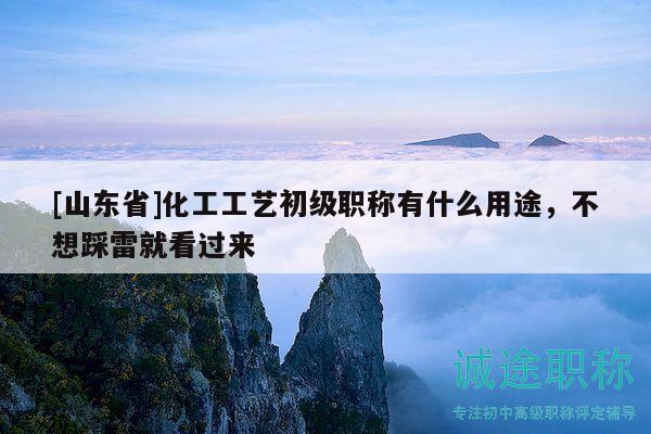 [山東省]化工工藝初級(jí)職稱有什么用途，不想踩雷就看過(guò)來(lái)