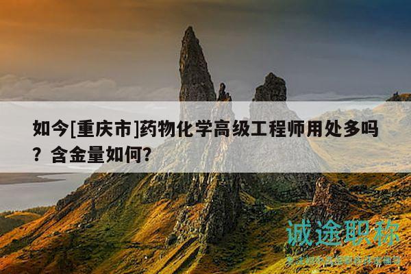 如今[重慶市]藥物化學(xué)高級工程師用處多嗎？含金量如何？