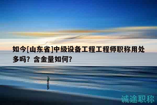 如今[山東省]中級設(shè)備工程工程師職稱用處多嗎？含金量如何？