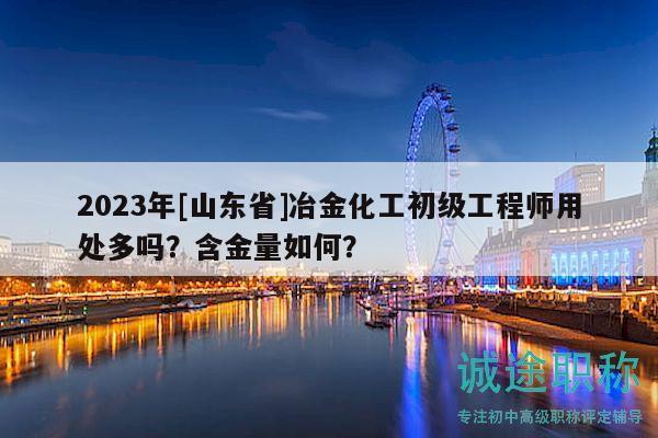 2023年[山東省]冶金化工初級工程師用處多嗎？含金量如何？