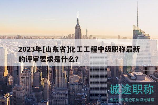 2023年[山東省]化工工程中級職稱最新的評審要求是什么？