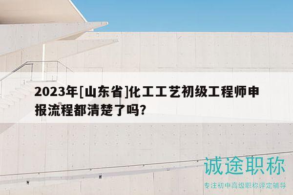 2023年[山東省]化工工藝初級工程師申報流程都清楚了嗎？