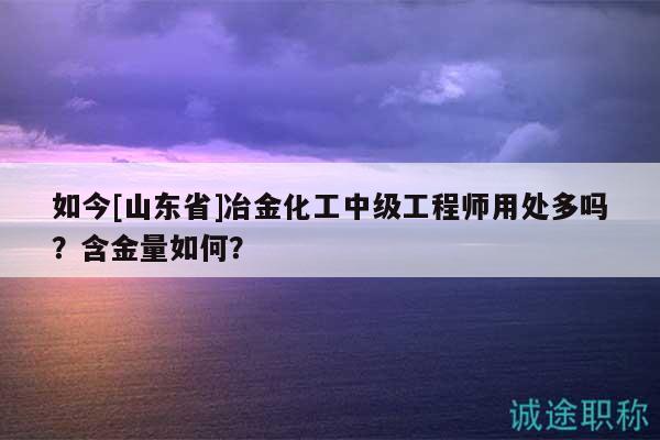 如今[山東省]冶金化工中級工程師用處多嗎？含金量如何？