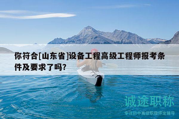 你符合[山東省]設(shè)備工程高級工程師報考條件及要求了嗎？