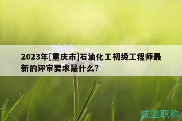 2023年[重慶市]石油化工初級工程師最新的評審要求是什么？