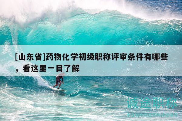 [山東省]藥物化學初級職稱評審條件有哪些，看這里一目了解