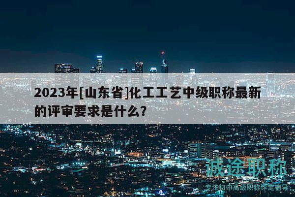 2023年[山東省]化工工藝中級職稱最新的評審要求是什么？
