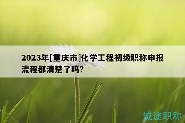2023年[重慶市]化學(xué)工程初級(jí)職稱申報(bào)流程都清楚了嗎？