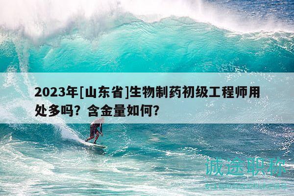 2023年[山東省]生物制藥初級工程師用處多嗎？含金量如何？