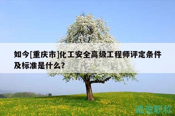 如今[重慶市]化工安全高級(jí)工程師評(píng)定條件及標(biāo)準(zhǔn)是什么？