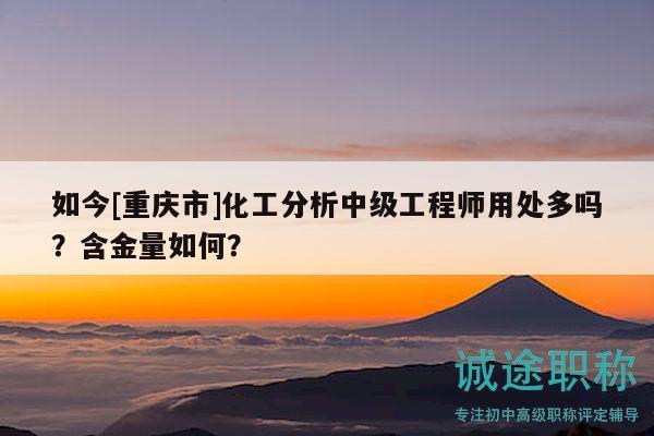 如今[重慶市]化工分析中級工程師用處多嗎？含金量如何？