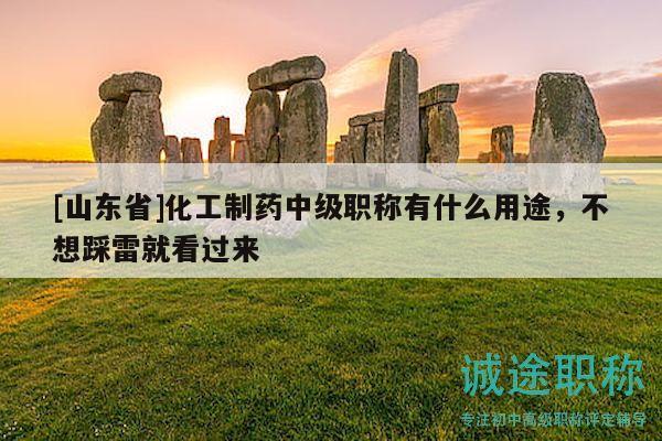 [山東省]化工制藥中級(jí)職稱有什么用途，不想踩雷就看過(guò)來(lái)