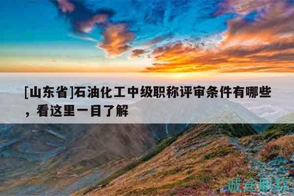 [山東省]石油化工中級(jí)職稱評(píng)審條件有哪些，看這里一目了解