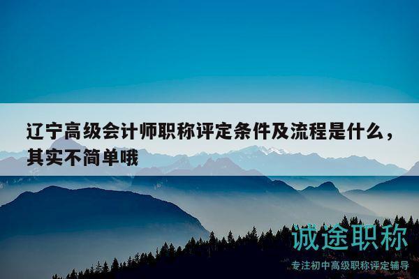 遼寧高級會計師職稱評定條件及流程是什么，其實不簡單哦