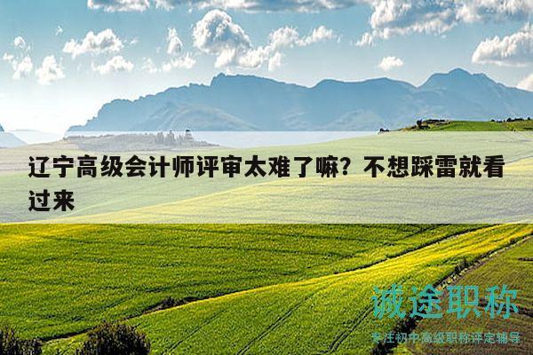 遼寧高級(jí)會(huì)計(jì)師評(píng)審太難了嘛？不想踩雷就看過(guò)來(lái)