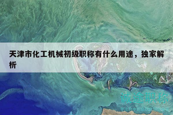 天津市化工機(jī)械初級職稱有什么用途，獨家解析