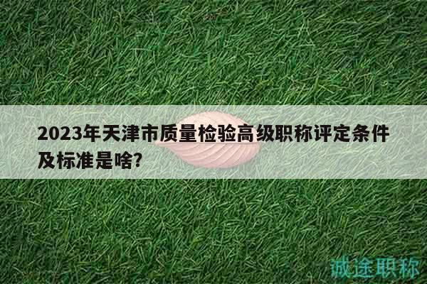 2023年天津市質(zhì)量檢驗高級職稱評定條件及標(biāo)準(zhǔn)是啥？