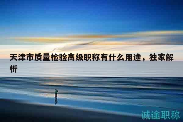 天津市質(zhì)量檢驗高級職稱有什么用途，獨家解析