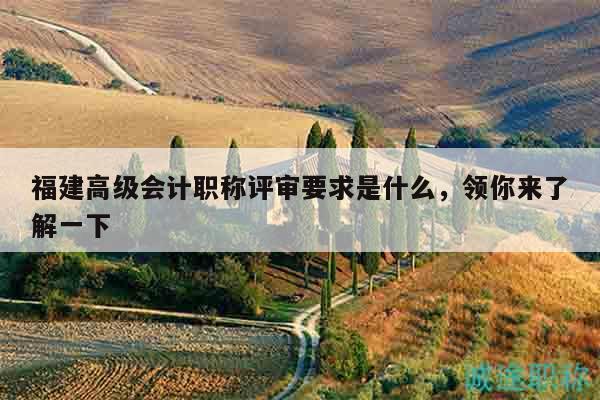 福建高級(jí)會(huì)計(jì)職稱(chēng)評(píng)審要求是什么，領(lǐng)你來(lái)了解一下